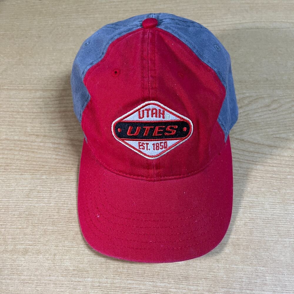 Vintage Utah Utes Hat Red w Embroidery Unisex Cap Made In USA‎